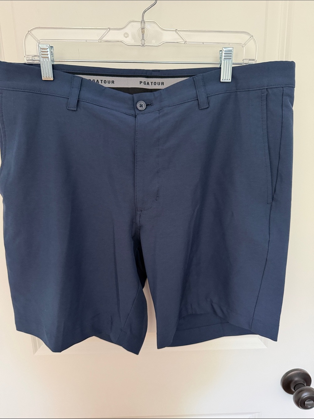 PGA Tour Navy Flat-Front Golf Shorts